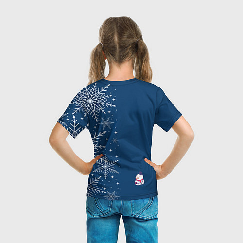 Детская футболка Новогодние снеговики / 3D-принт – фото 6