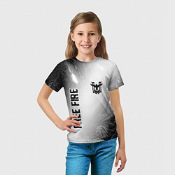 Футболка детская Free Fire glitch на светлом фоне: надпись, символ, цвет: 3D-принт — фото 2