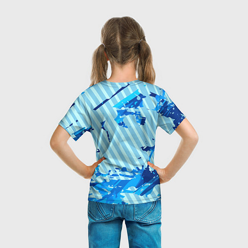Детская футболка Синие линии / 3D-принт – фото 6