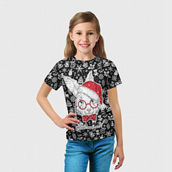 Футболка детская Это мой год! Кролик в красной шапке, цвет: 3D-принт — фото 2