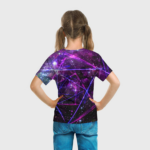 Детская футболка Triangle space - Neon - Geometry / 3D-принт – фото 6