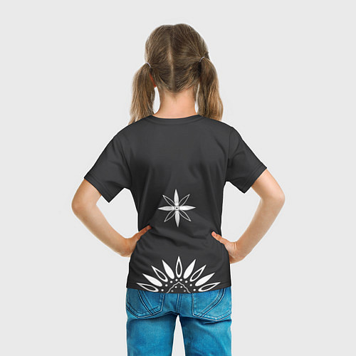 Детская футболка Черно-белый узор звезда / 3D-принт – фото 6