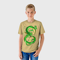 Футболка детская Зелёный дракон в форме цифры 8, цвет: 3D-принт — фото 2