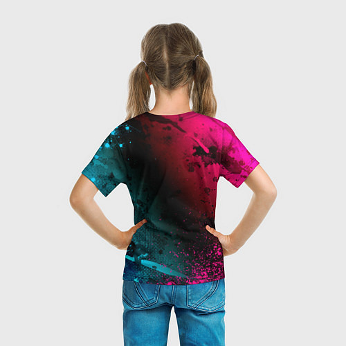 Детская футболка Saab - neon gradient / 3D-принт – фото 6