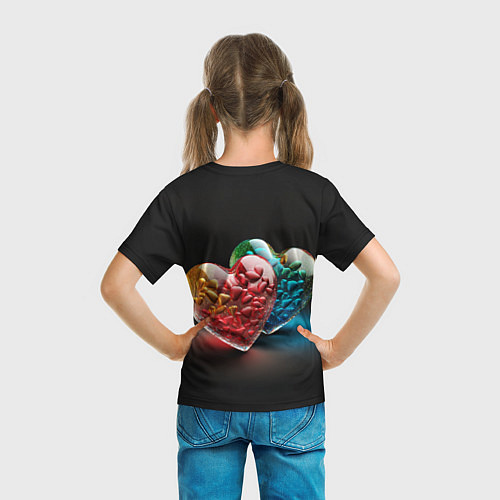 Детская футболка Сердечки для влюблённых / 3D-принт – фото 6
