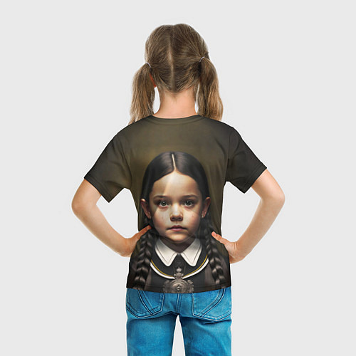 Детская футболка Нейросеть - Уэнсдэй / 3D-принт – фото 6