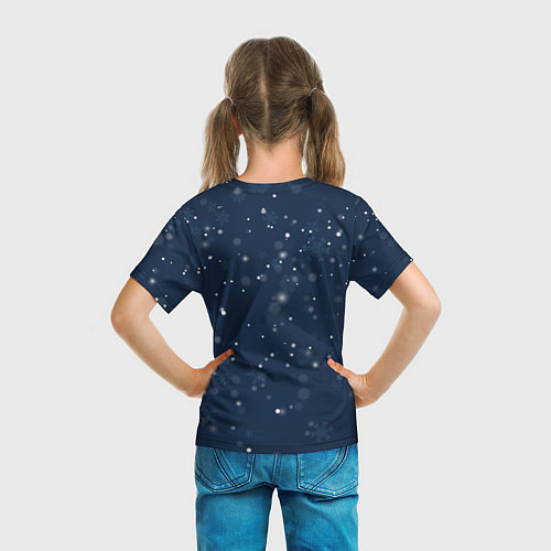 Детская футболка Новогодняя ночная совушка / 3D-принт – фото 6