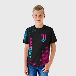 Футболка детская Juventus - neon gradient: надпись, символ, цвет: 3D-принт — фото 2