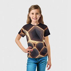 Футболка детская Сотовая лава, цвет: 3D-принт — фото 2