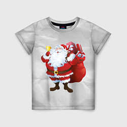 Футболка детская Санта Клаус и колокольчик, цвет: 3D-принт