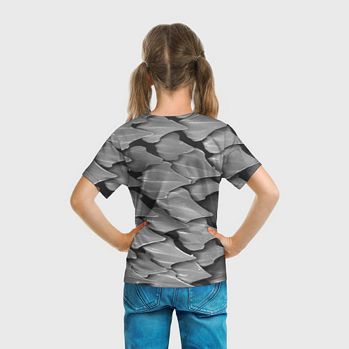 Детская футболка Акула - опытный аквалангист / 3D-принт – фото 6