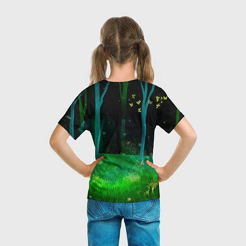 Детская футболка Нахида прилегла в лесу / 3D-принт – фото 6