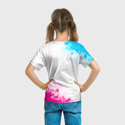 Детская футболка Half-Life neon gradient style: надпись, символ / 3D-принт – фото 6
