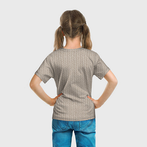 Детская футболка Минималистичный вязаный узор / 3D-принт – фото 6