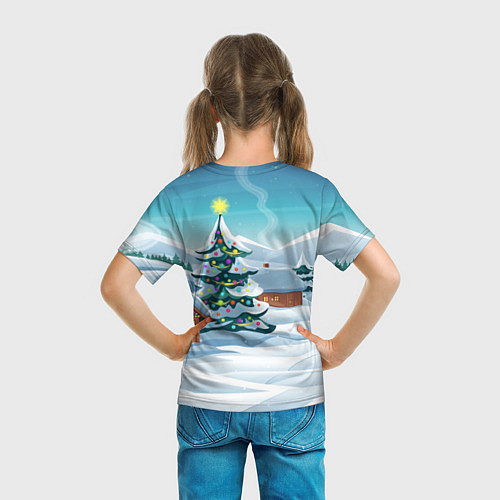 Детская футболка Новогодние избушки / 3D-принт – фото 6