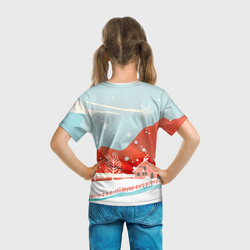 Детская футболка Зимние новогодние горы / 3D-принт – фото 6