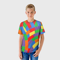 Футболка детская Разноцветные текстуры и паттерны, цвет: 3D-принт — фото 2