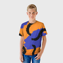 Футболка детская Абстрактные крупные полосы, цвет: 3D-принт — фото 2