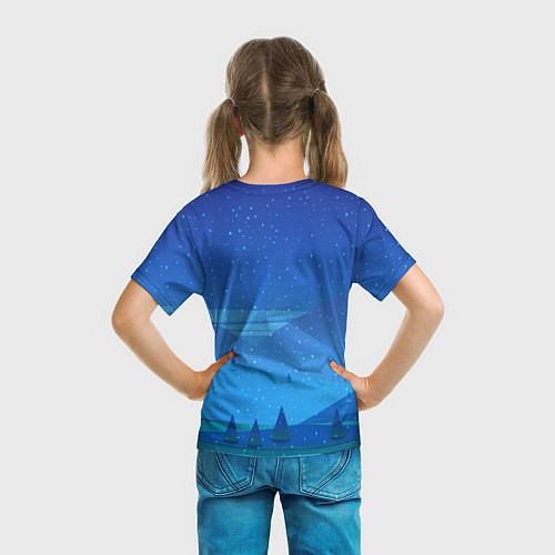 Детская футболка 2023 - Новогодний зайчик / 3D-принт – фото 6