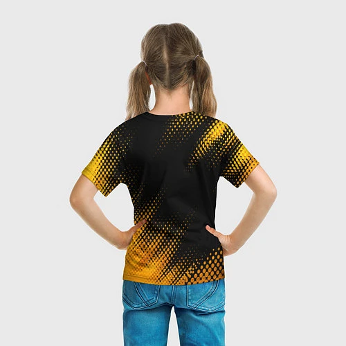 Детская футболка Goblin Slayer - gold gradient: надпись, символ / 3D-принт – фото 6