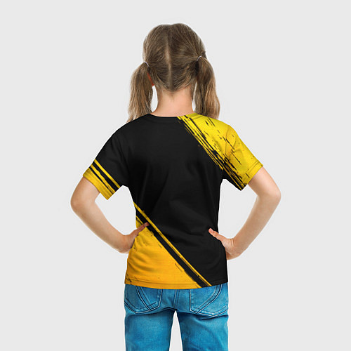 Детская футболка Dead by Daylight - gold gradient: надпись, символ / 3D-принт – фото 6