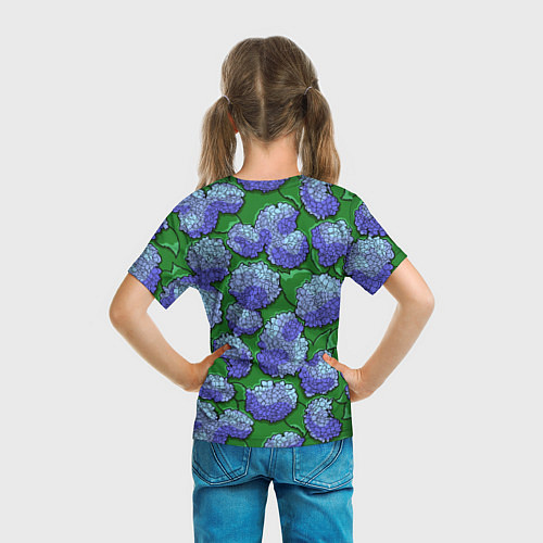 Детская футболка Цветущая гортензия / 3D-принт – фото 6
