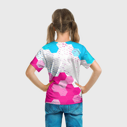 Детская футболка Roblox neon gradient style: символ сверху / 3D-принт – фото 6