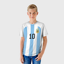 Футболка детская Месси Аргентина ЧМ 2022, цвет: 3D-принт — фото 2