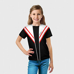 Футболка детская FIRM черная с белым углом, цвет: 3D-принт — фото 2