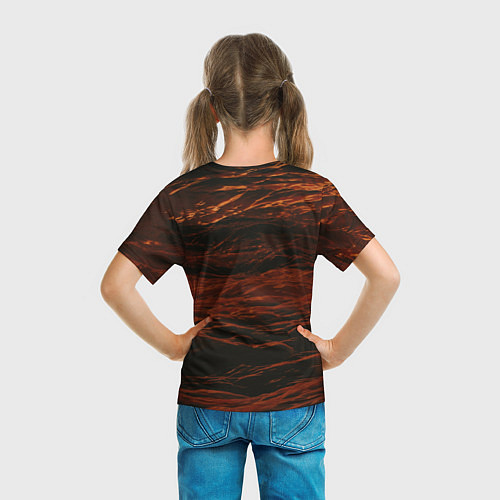 Детская футболка Тёмные красные волны / 3D-принт – фото 6
