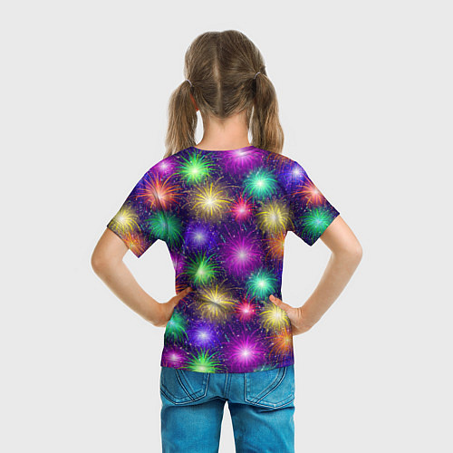 Детская футболка Праздничный салют - фейерверк / 3D-принт – фото 6