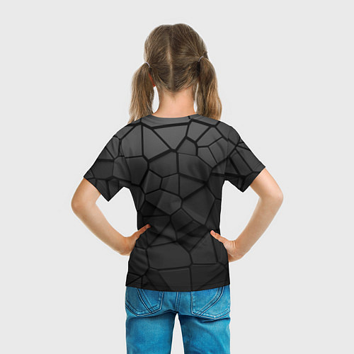 Детская футболка Черные стальные плиты / 3D-принт – фото 6