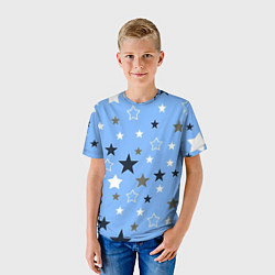 Футболка детская Звёзды на голубом фоне, цвет: 3D-принт — фото 2