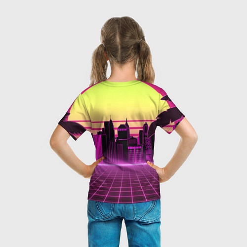 Детская футболка Синтвейв рассвет / 3D-принт – фото 6