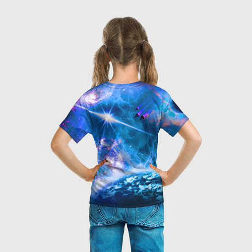 Детская футболка Космос - планета и яркая звезда / 3D-принт – фото 6