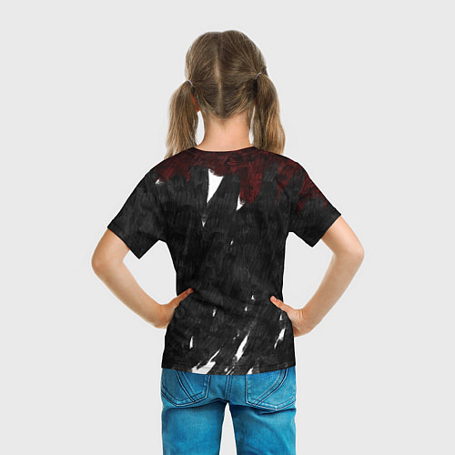 Детская футболка Черный кролик вопит как сумасшедший / 3D-принт – фото 6