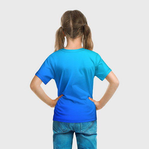 Детская футболка Голубо-бирюзовый градиент / 3D-принт – фото 6