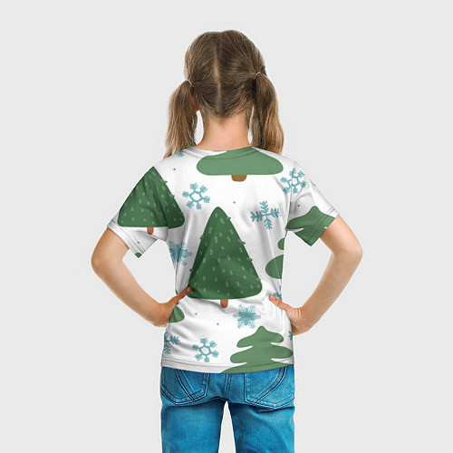 Детская футболка Новогодние ёлочки / 3D-принт – фото 6