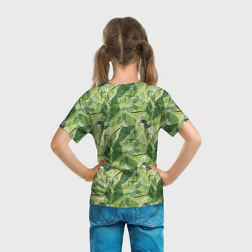 Детская футболка Милитари листья крупные / 3D-принт – фото 6