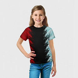 Футболка детская Красно-бирюзовый разрыв, цвет: 3D-принт — фото 2