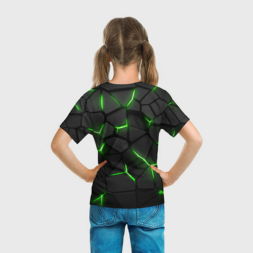 Детская футболка Green neon steel / 3D-принт – фото 6