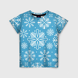 Футболка детская Snow in blue, цвет: 3D-принт