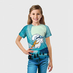 Футболка детская Заяц на реактивной морковке, цвет: 3D-принт — фото 2