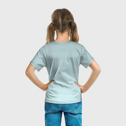 Детская футболка Голубые горизонтальные полосы, градиент / 3D-принт – фото 6