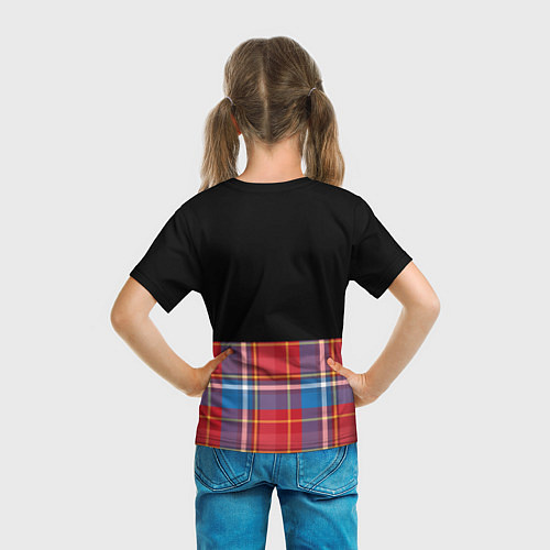 Детская футболка Классическая шотландка / 3D-принт – фото 6