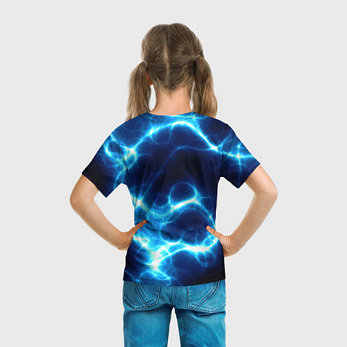 Детская футболка Молния грозовая - электрические разряды / 3D-принт – фото 6