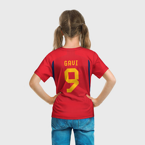 Детская футболка Гави ЧМ 2022 сборная Испании / 3D-принт – фото 6