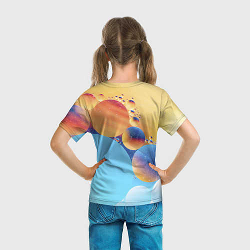 Детская футболка Абстрактные круги с разными красками / 3D-принт – фото 6