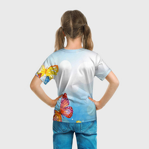 Детская футболка Зайки и бабочки / 3D-принт – фото 6