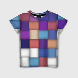 Футболка детская Геометрическое множество разноцветных квадратов, цвет: 3D-принт